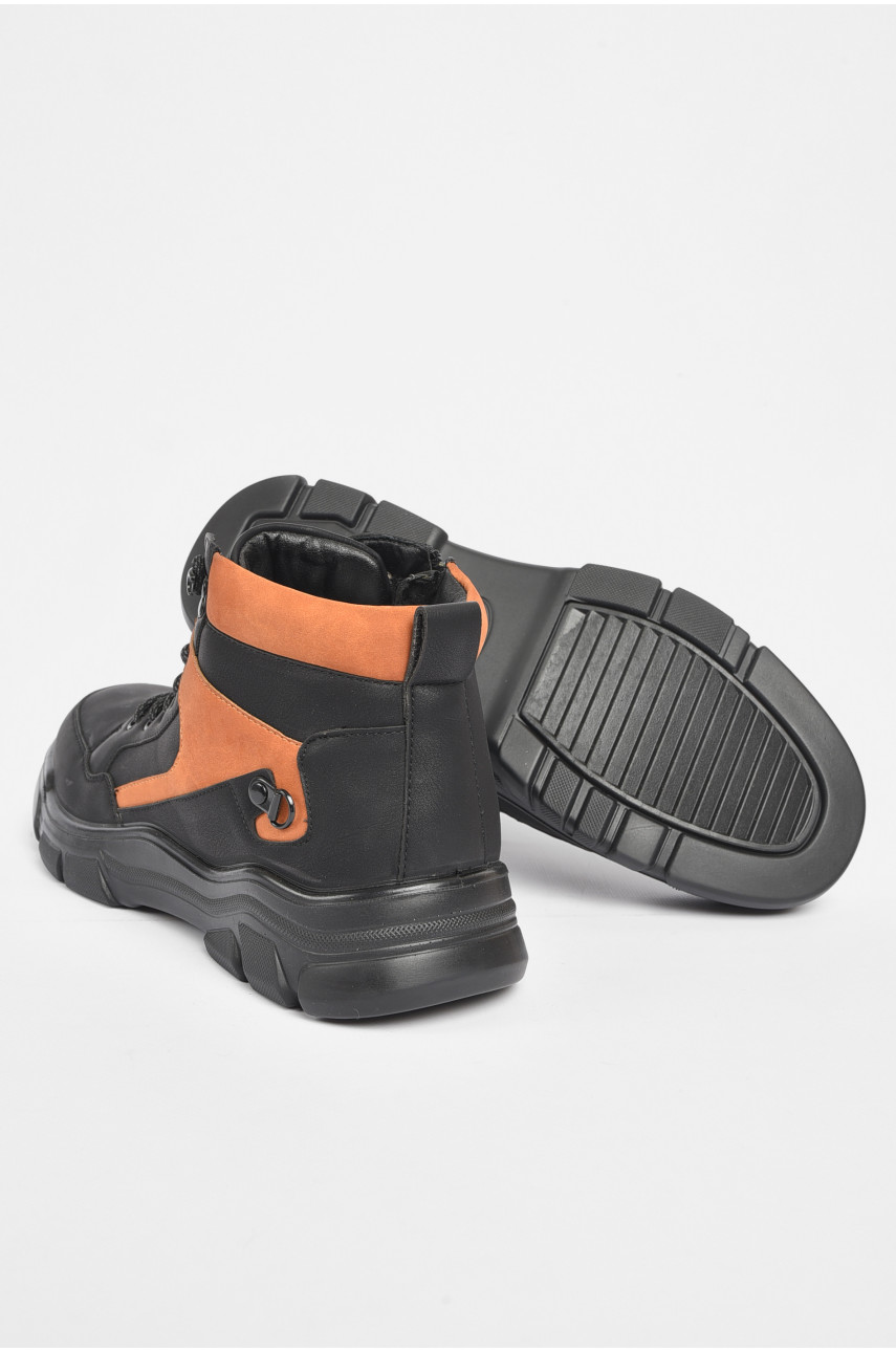 Черевики чоловічі зимові на хутрі чорного кольору А505-1 189707