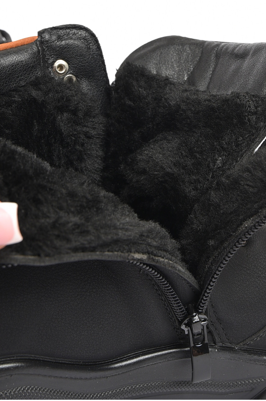 Черевики чоловічі зимові на хутрі чорного кольору А505-1 189707