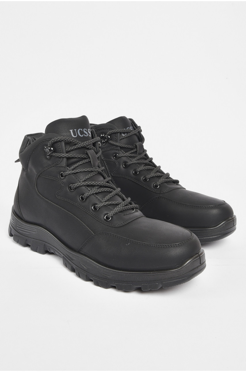 Черевики чоловічі зимові на хутрі чорного кольору А711 189708
