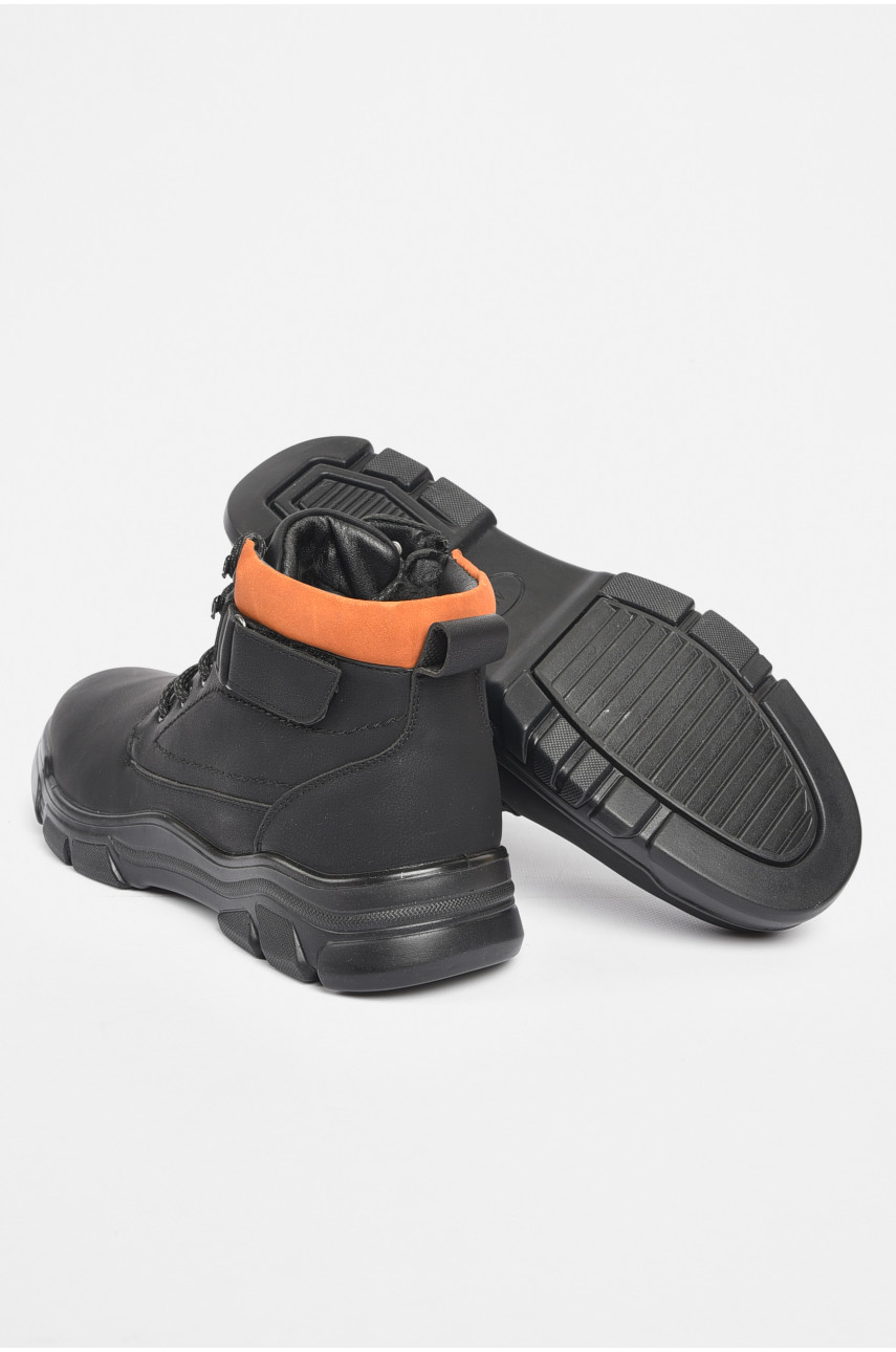 Черевики чоловічі зимові на хутрі чорного кольору А507-1 189711