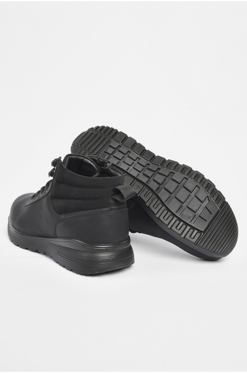 Черевики чоловічі зимові на хутрі чорного кольору А805 189712