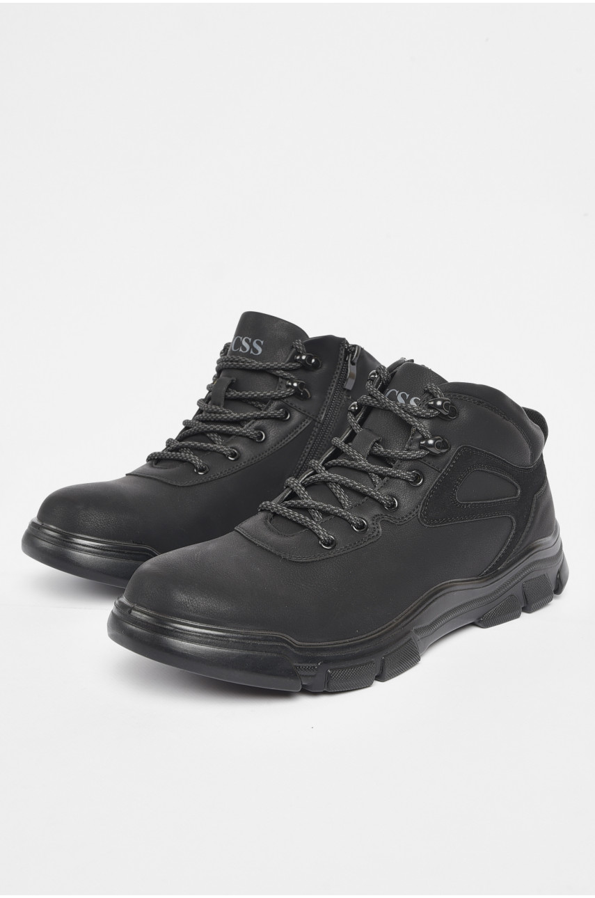 Черевики чоловічі зимові на хутрі чорного кольору А506 189713