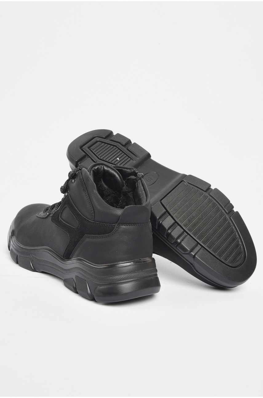 Черевики чоловічі зимові на хутрі чорного кольору А506 189713