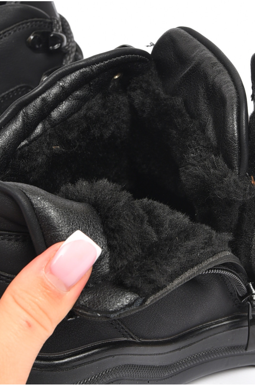 Черевики чоловічі зимові на хутрі чорного кольору А506 189713