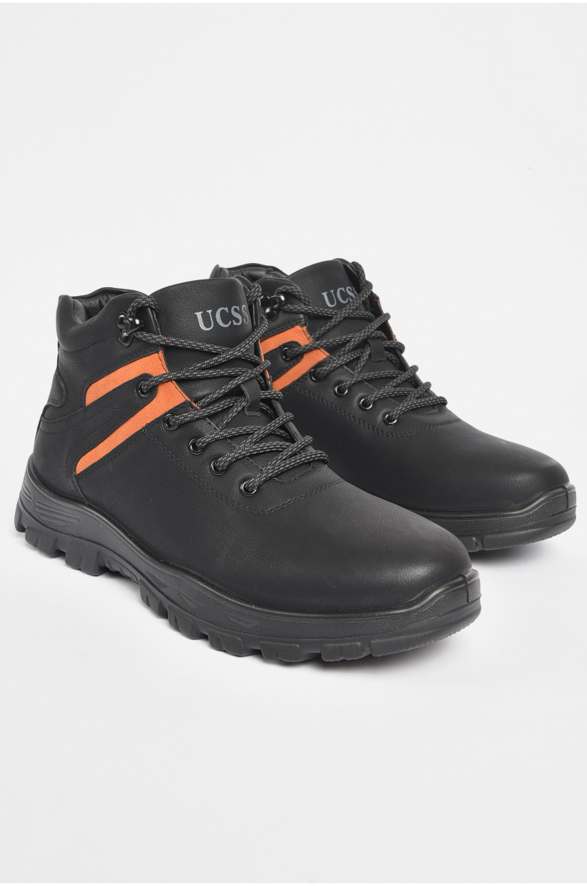 Черевики чоловічі зимові на хутрі чорного кольору А708-2 189718