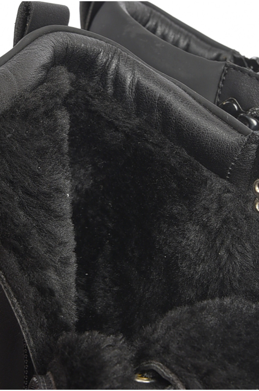 Черевики чоловічі зимові на хутрі чорного кольору А505 189720