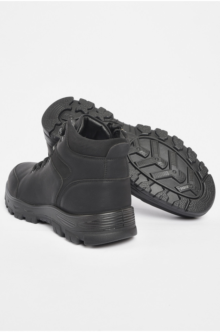 Черевики чоловічі зимові на хутрі чорного кольору А713-7 189721