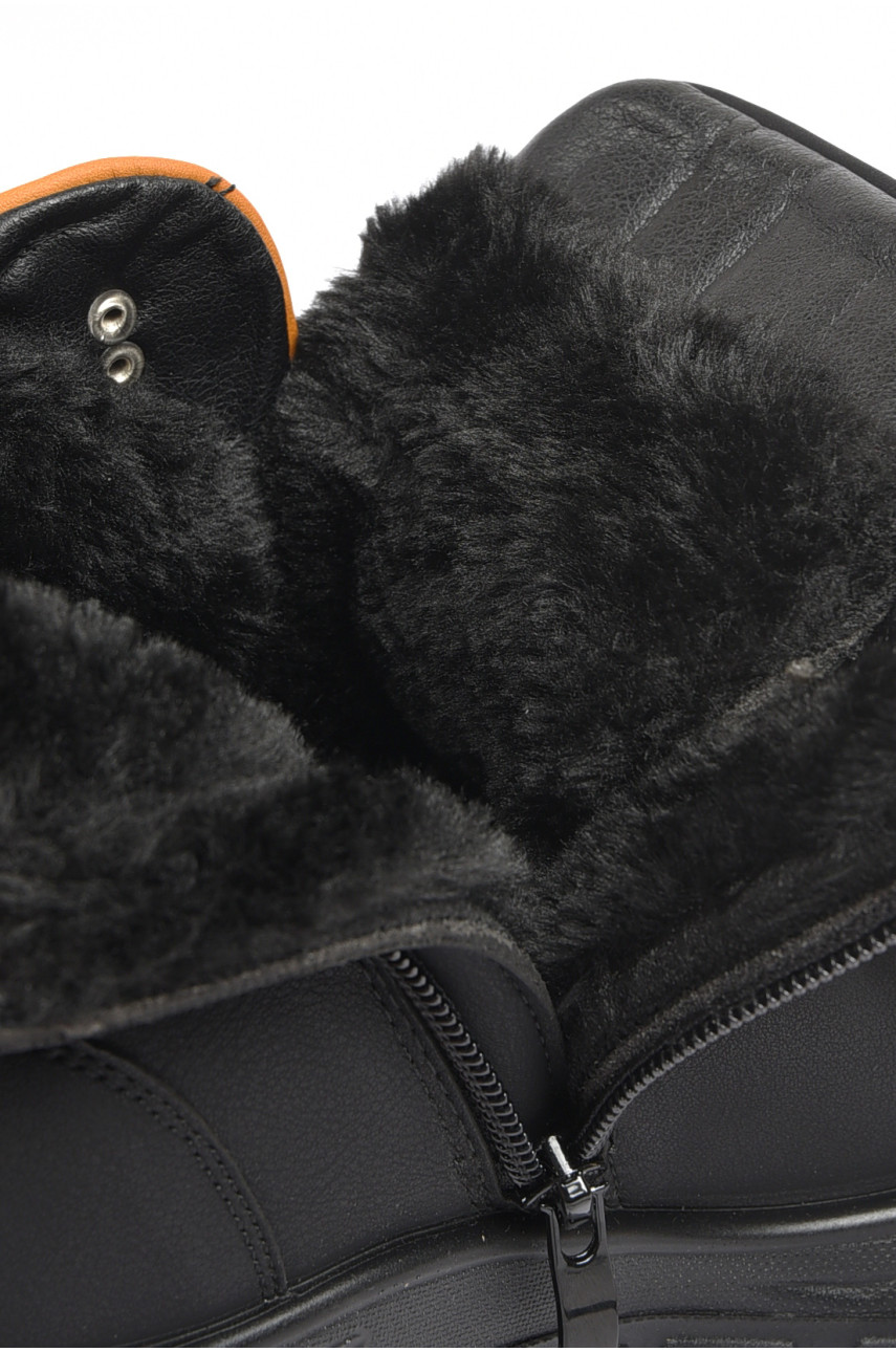 Черевики чоловічі зимові на хутрі чорного кольору А713-1 189722