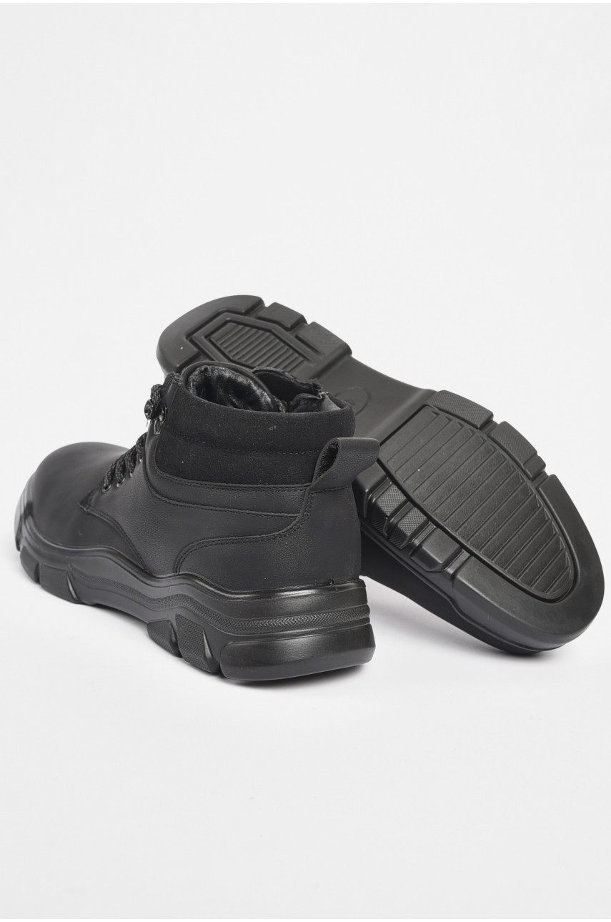 Черевики чоловічі зимові на хутрі чорного кольору А508 189723