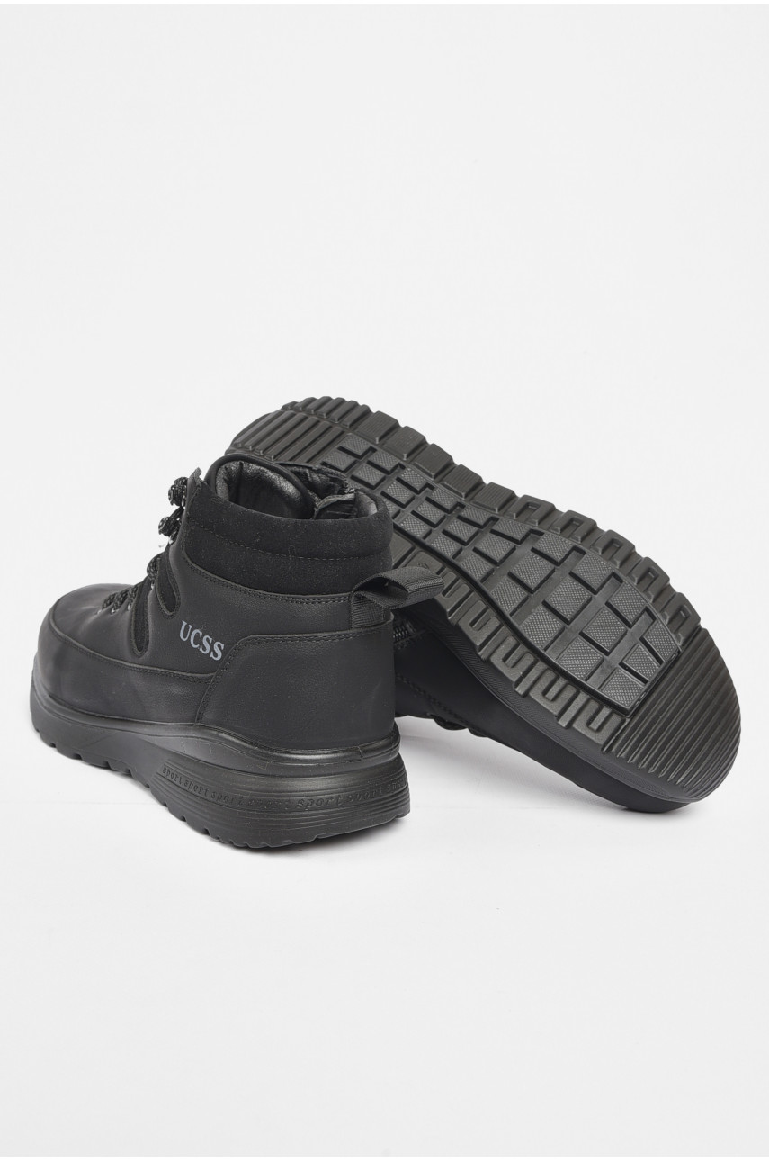 Черевики чоловічі зимові на хутрі чорного кольору А810 189725