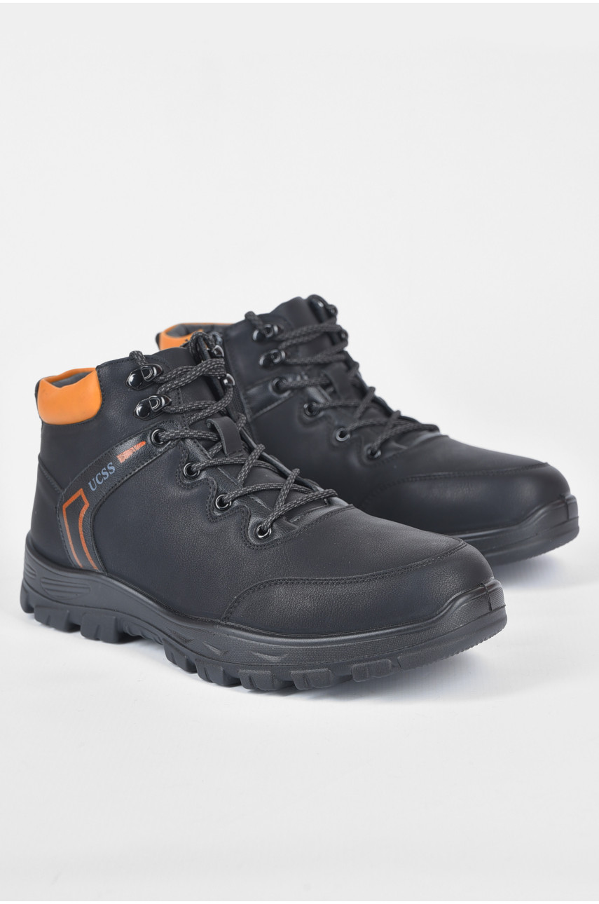 Черевики чоловічі зимові на хутрі чорного кольору А712 189726