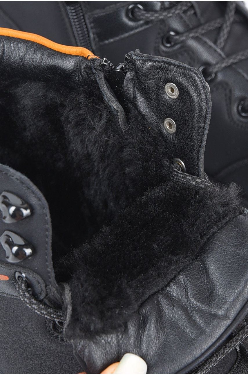 Черевики чоловічі зимові на хутрі чорного кольору А712 189726