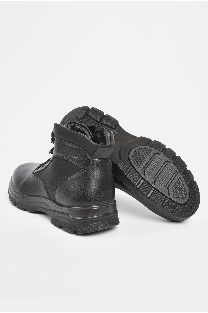 Черевики чоловічі зимові на хутрі чорного кольору А602-7 189728