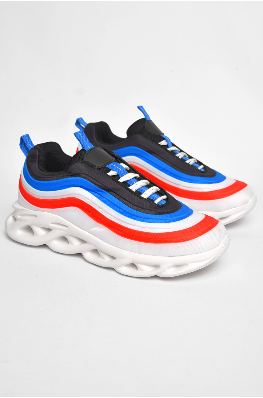 Кросівки чоловічі різнокольорові на шнурівці текстиль 9233-2 189730 Кросівки чоловічі різнокольорові на шнурівці текстиль 9233-2 189730