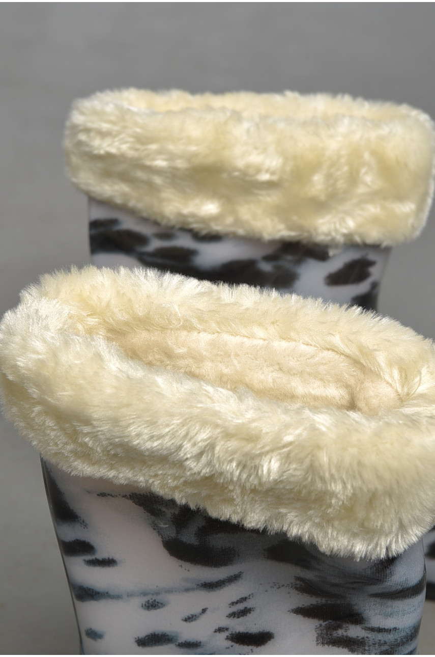 Чоботи гумові низькі жіночі сірого кольору 010-239А 189736