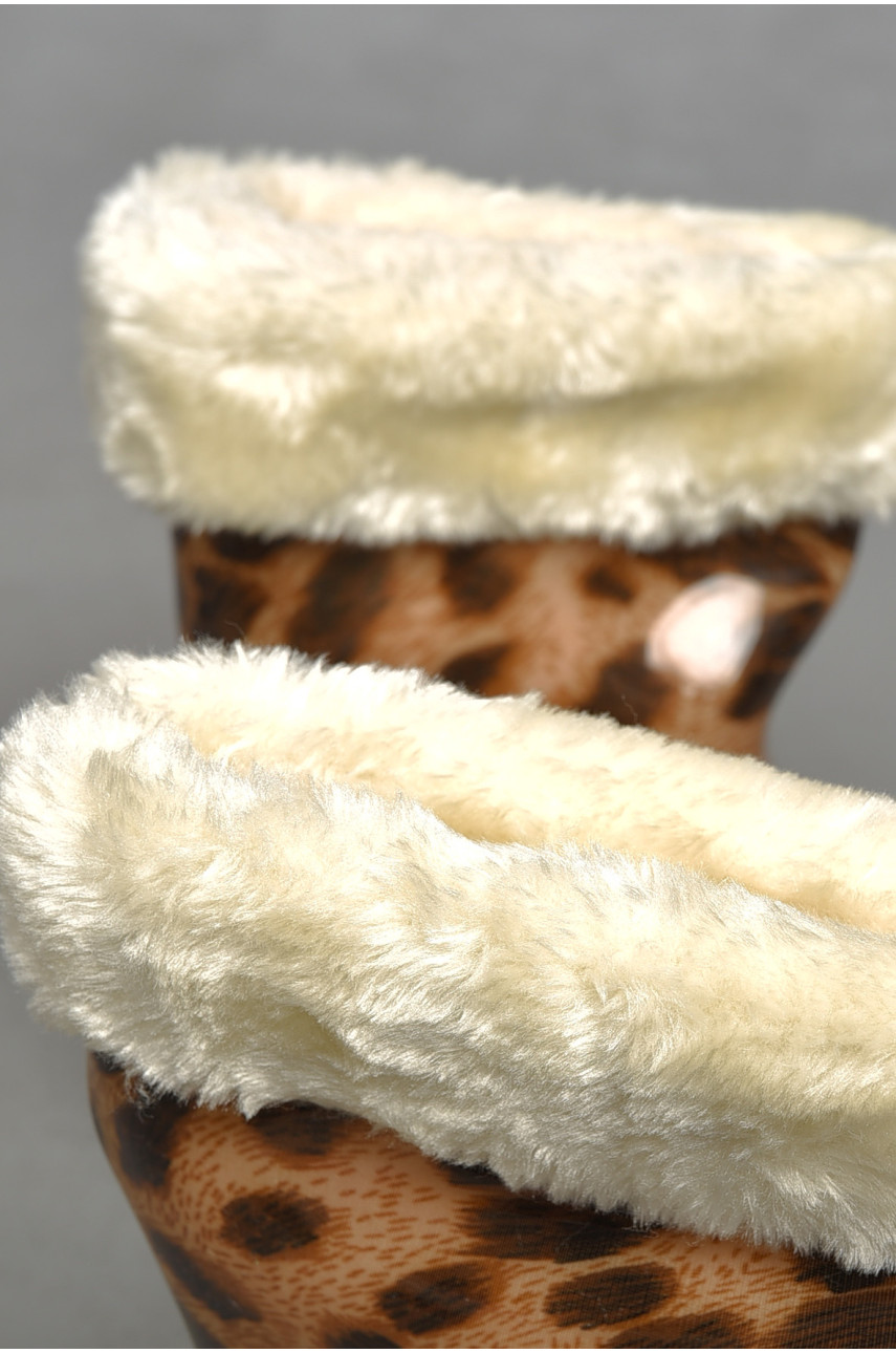 Чоботи гумові низькі жіночі коричневого кольору 010-196А 189746