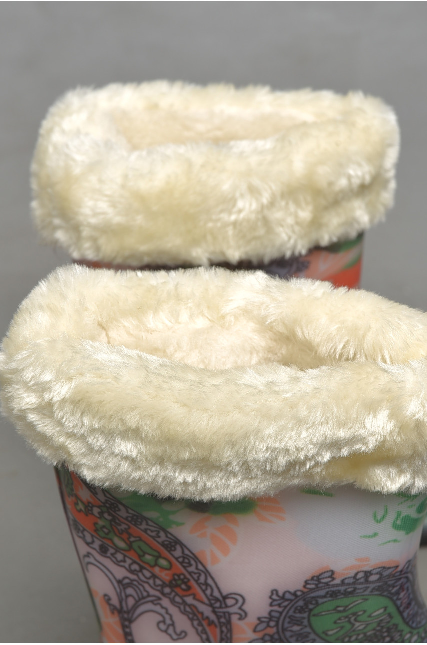 Чоботи гумові низькі жіночі різнокольорового кольору 189750