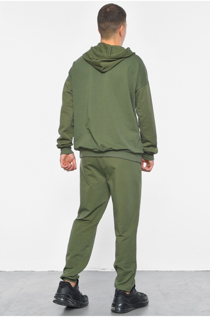 Спортивний костюм чоловічій кольору хакі 189753 Спортивний костюм чоловічій кольору хакі 189753
