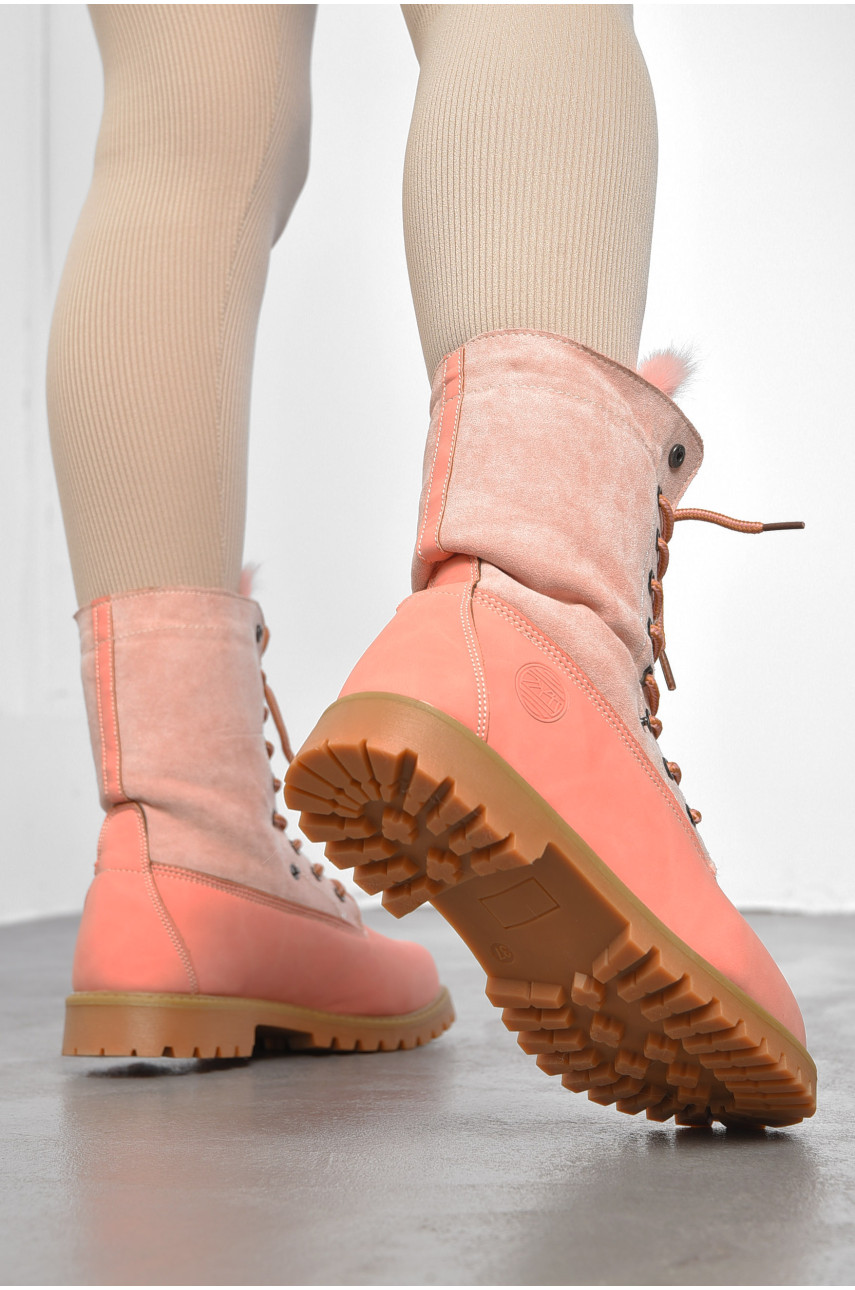 Ботинки женские зимние на меху розового цвета 8270-2 189767 Ботинки женские зимние на меху розового цвета 8270-2 189767