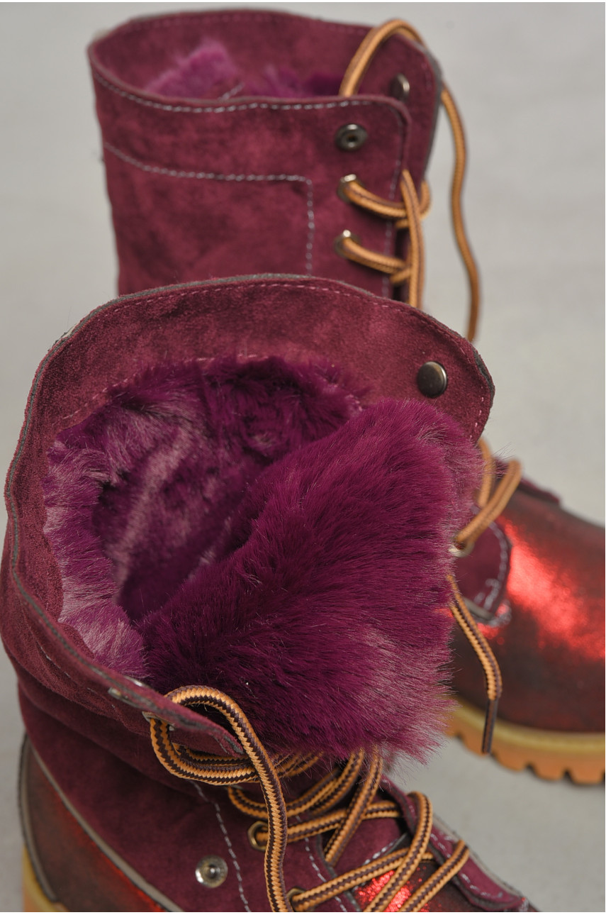 Ботинки женские зимние на меху темно-красного цвета 8270-4 189768 Ботинки женские зимние на меху темно-красного цвета 8270-4 189768