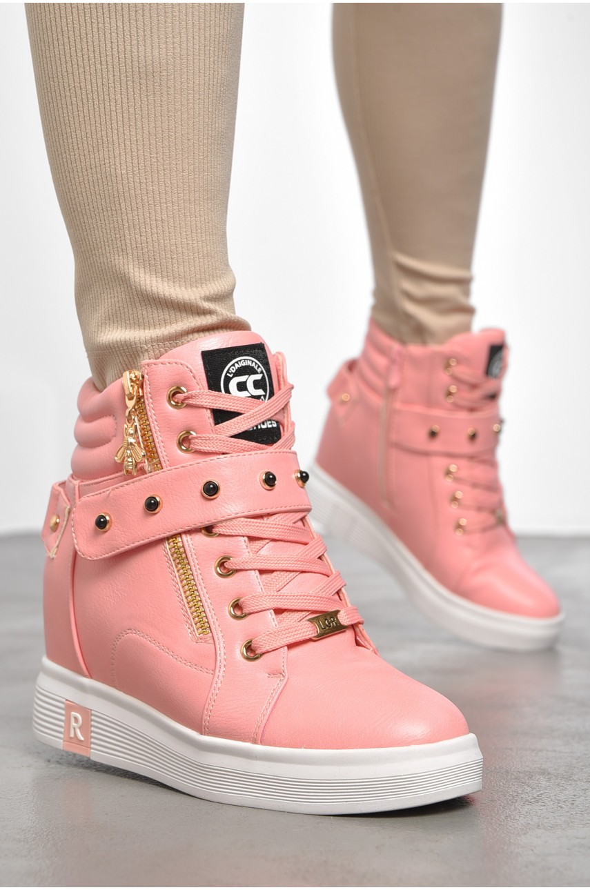 Ботинки женские зимние на меху розового цвета 8384-29 189770