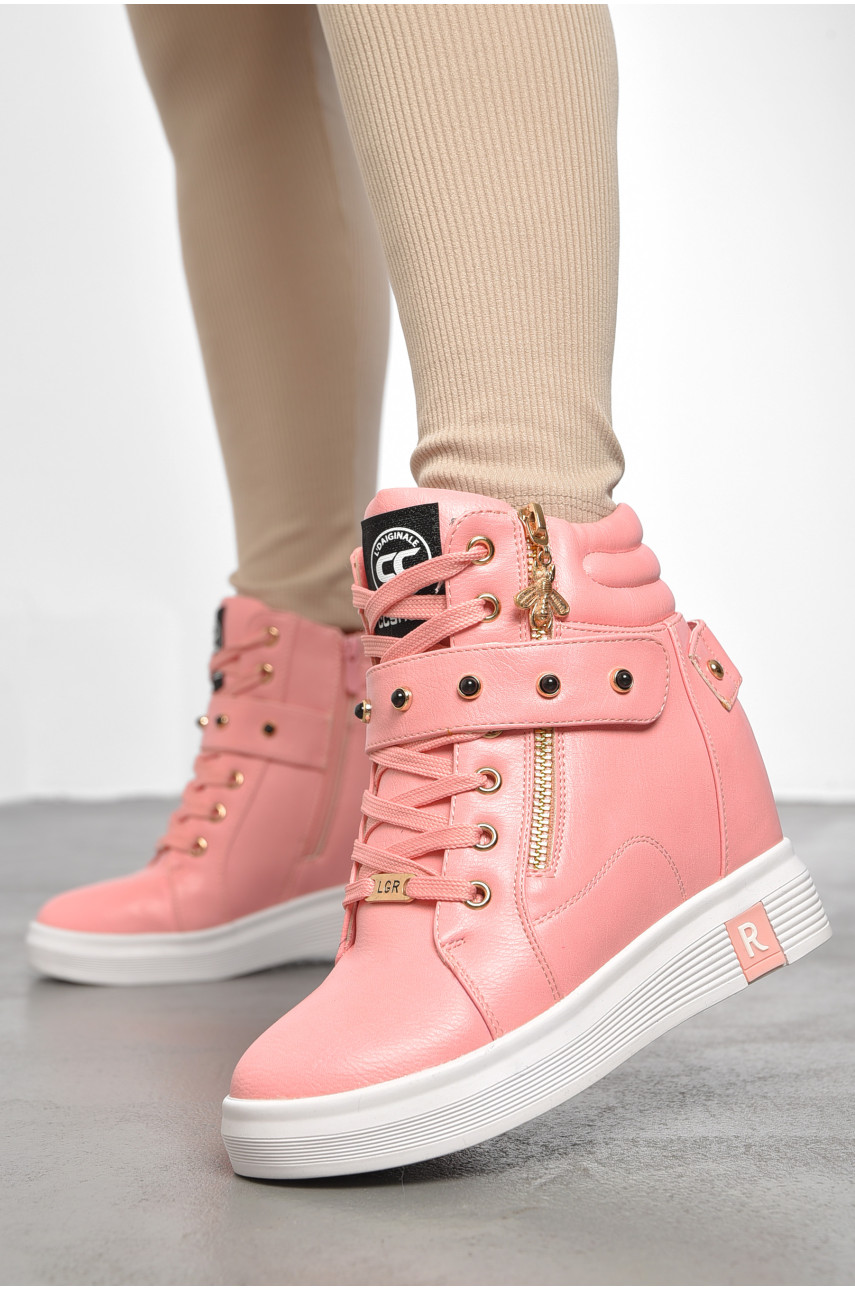 Ботинки женские зимние на меху розового цвета 8384-29 189770