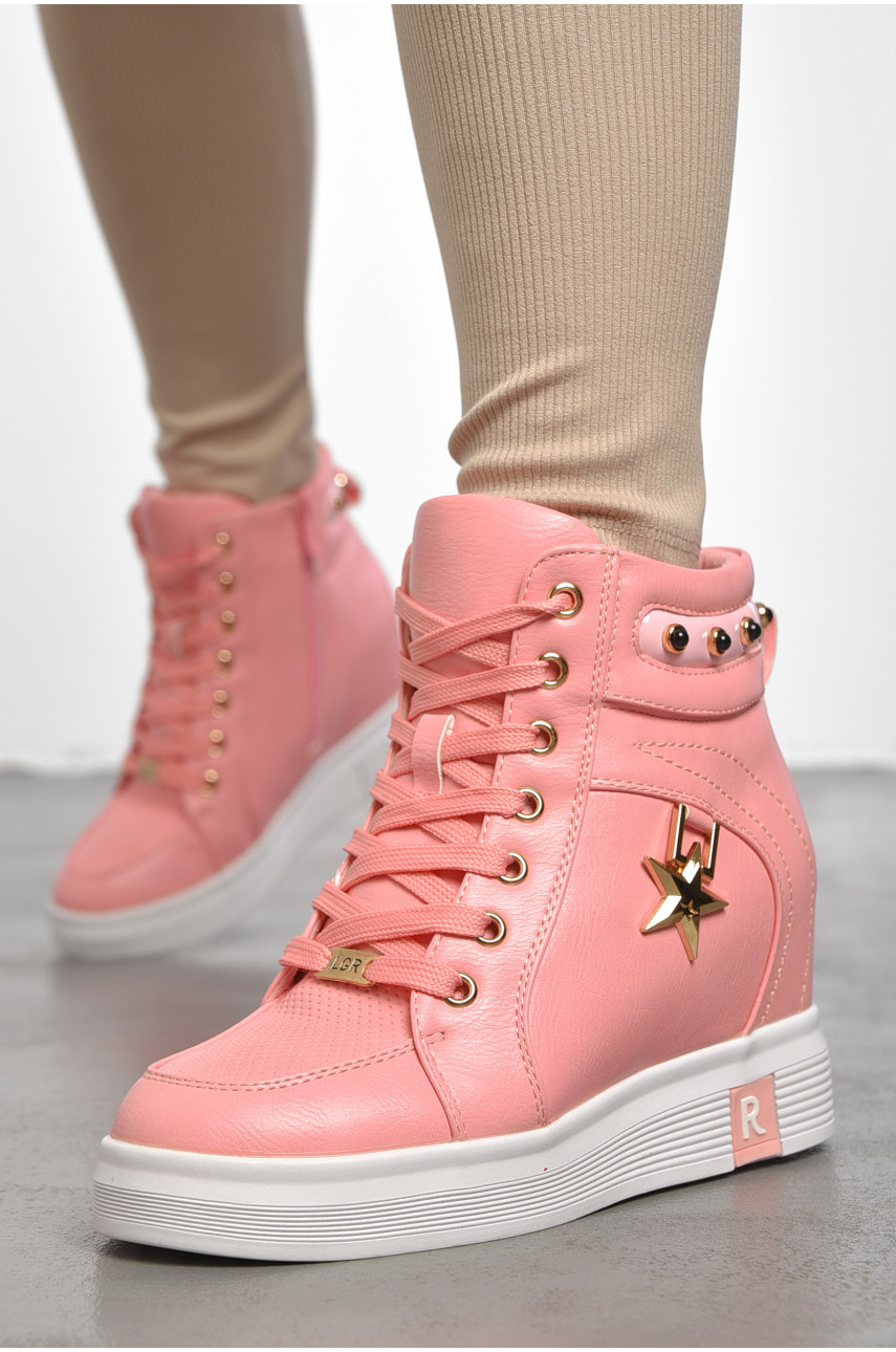 Ботинки женские зимние на меху розового цвета 8380-29 189771