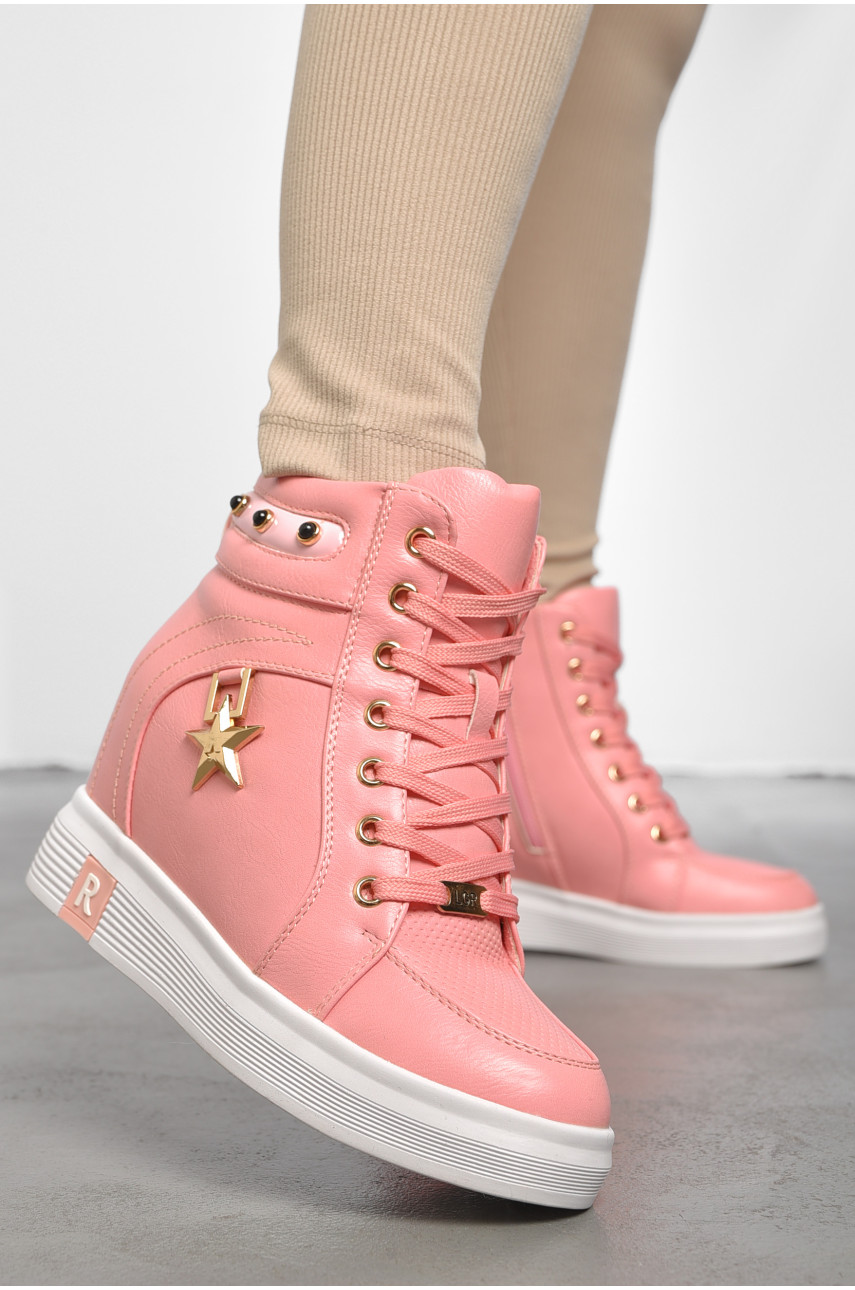 Ботинки женские зимние на меху розового цвета 8380-29 189771