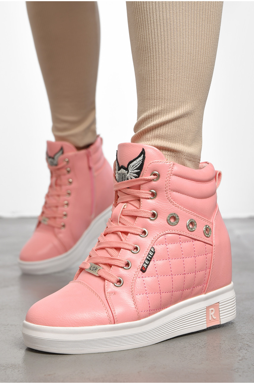 Ботинки женские зимние на меху розового цвета 8382-29 189772