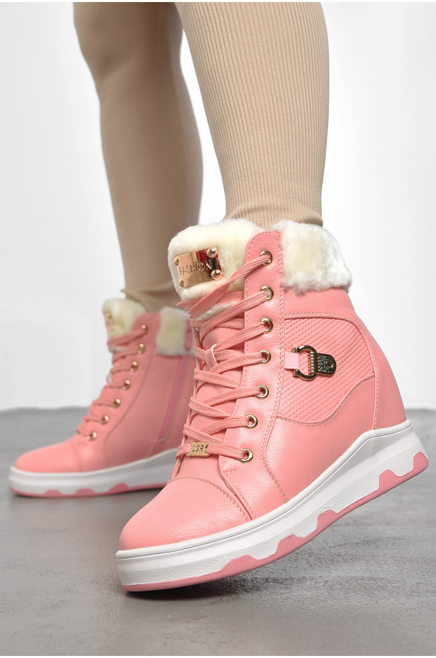 Ботинки женские зимние на меху розового цвета 8377-29 189773 Ботинки женские зимние на меху розового цвета 8377-29 189773