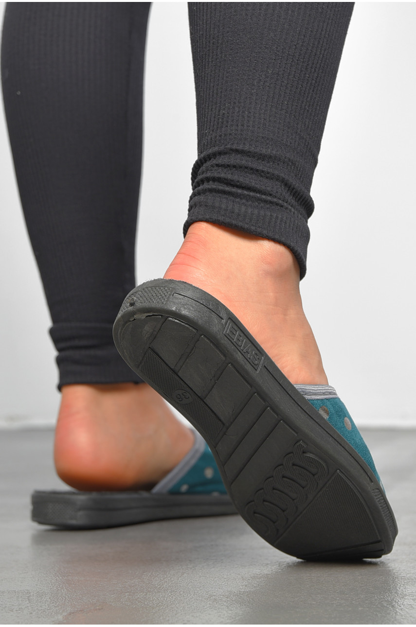 Капці жіночі зеленого кольору Ебіас блиск 189806