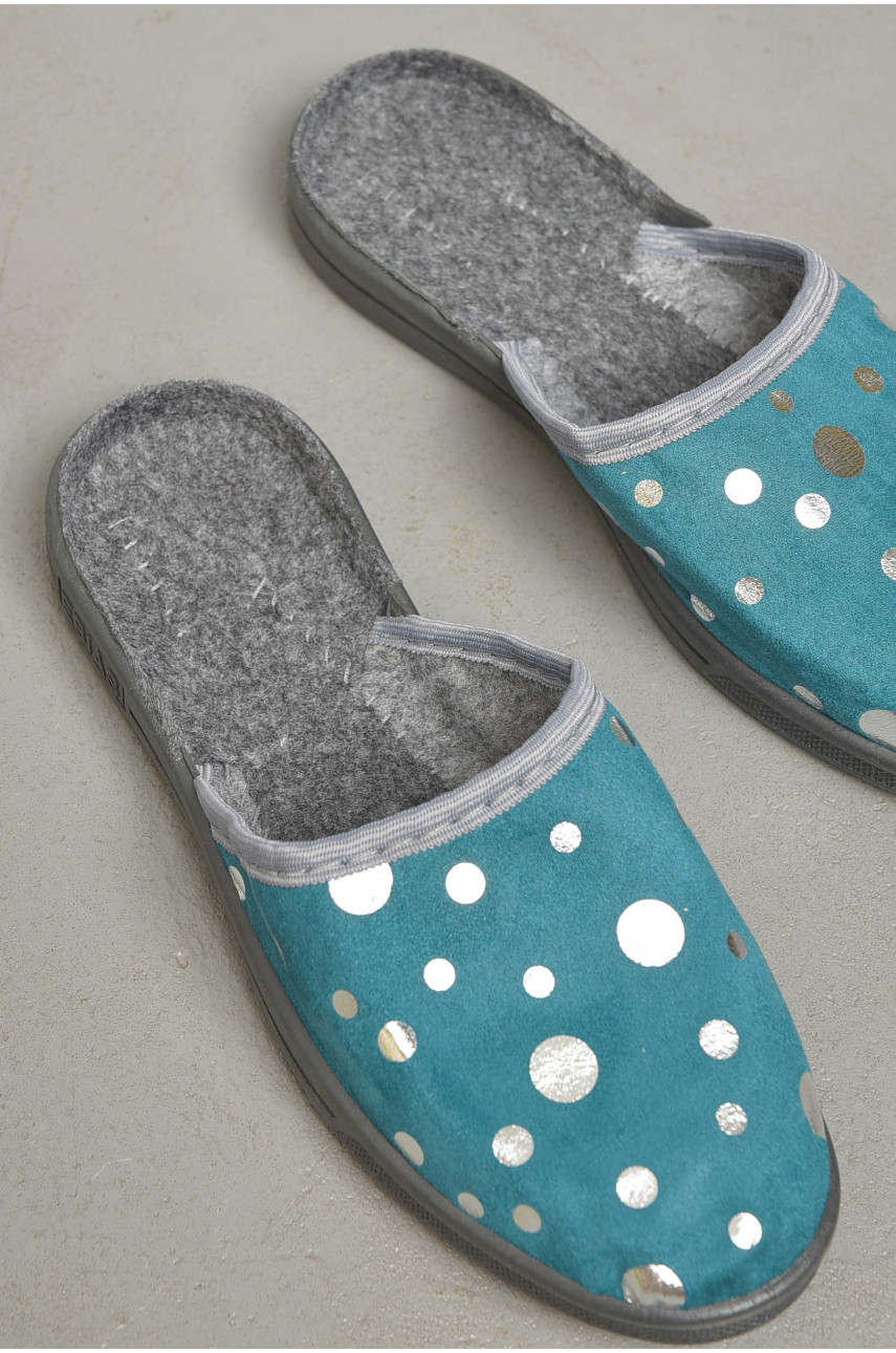 Капці жіночі зеленого кольору Ебіас блиск 189806