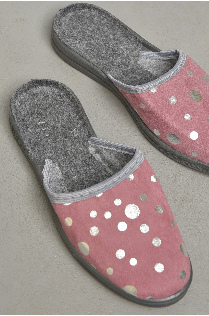 Тапочки женские розового цвета Ебіас блиск 189807