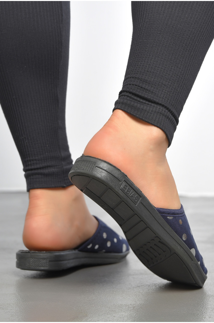 Тапочки женские темно-синего цвета Ебіас блиск 189808