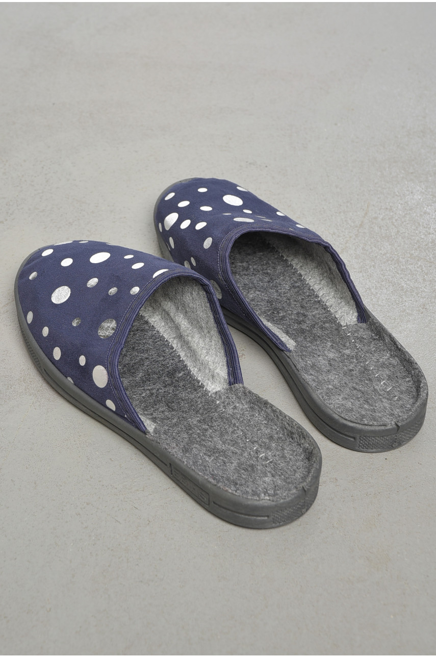 Тапочки женские темно-синего цвета Ебіас блиск 189808