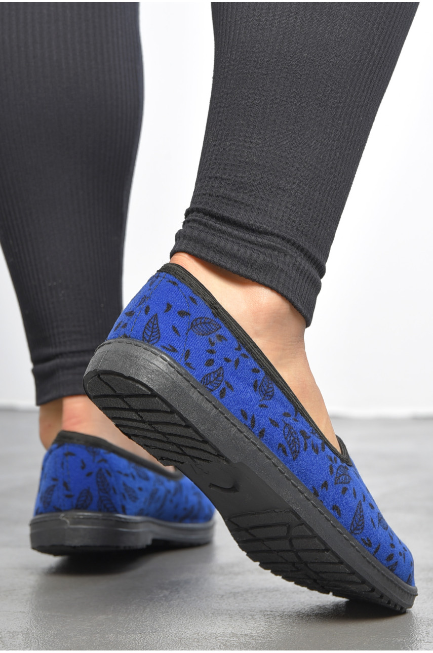 Капці жіночі синього кольору з малюнком Крок Киев 189814