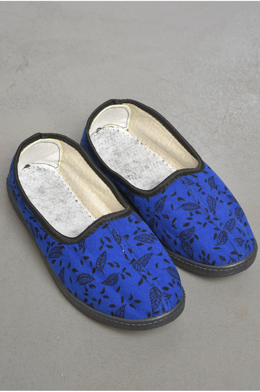 Капці жіночі синього кольору з малюнком Крок Киев 189814