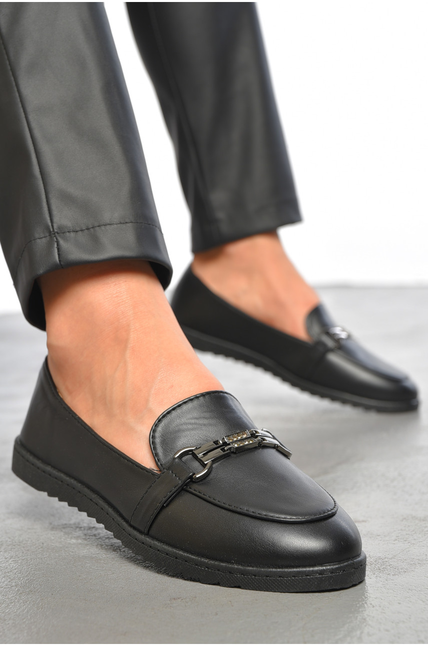 Туфли-лоферы женские черного цвета YS7294-1 189815 Туфли-лоферы женские черного цвета YS7294-1 189815