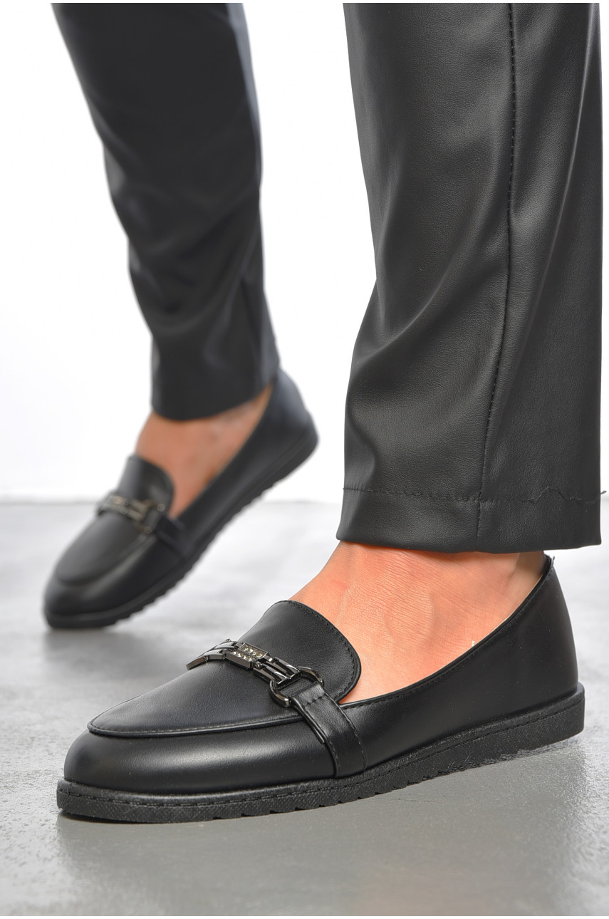 Туфли-лоферы женские черного цвета YS7294-1 189815 Туфли-лоферы женские черного цвета YS7294-1 189815