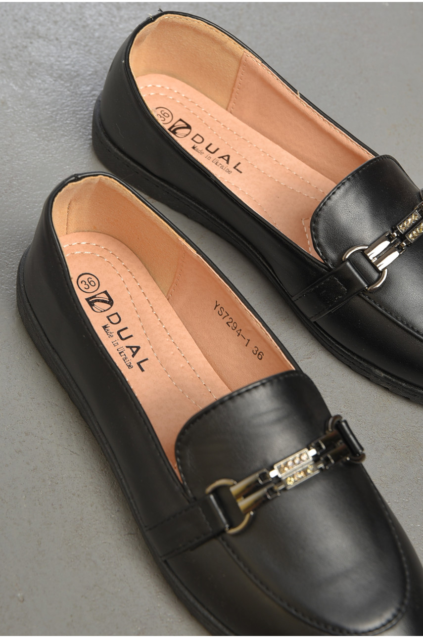 Туфли-лоферы женские черного цвета YS7294-1 189815 Туфли-лоферы женские черного цвета YS7294-1 189815