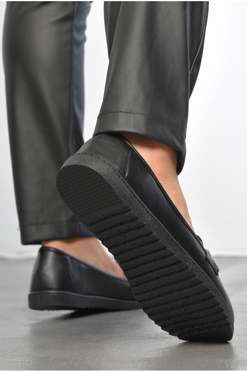 Туфлі-лофери жіночі чорного кольору YS7296-1 189816