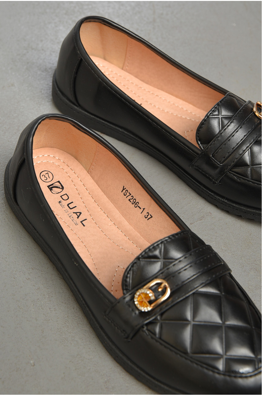 Туфлі-лофери жіночі чорного кольору YS7296-1 189816