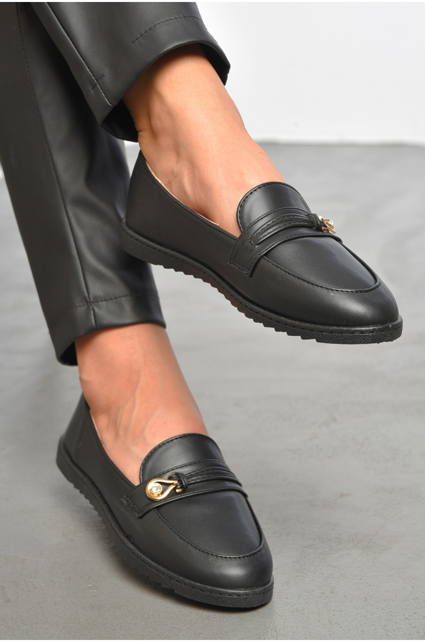 Туфлі-лофери жіночі чорного кольору YS7297-1 189817