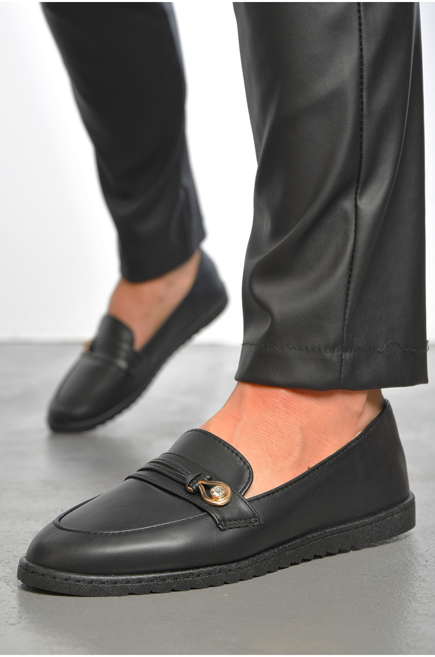 Туфлі-лофери жіночі чорного кольору YS7297-1 189817