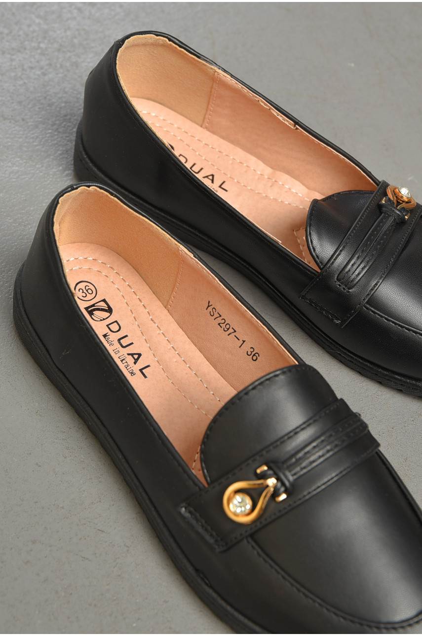 Туфлі-лофери жіночі чорного кольору YS7297-1 189817