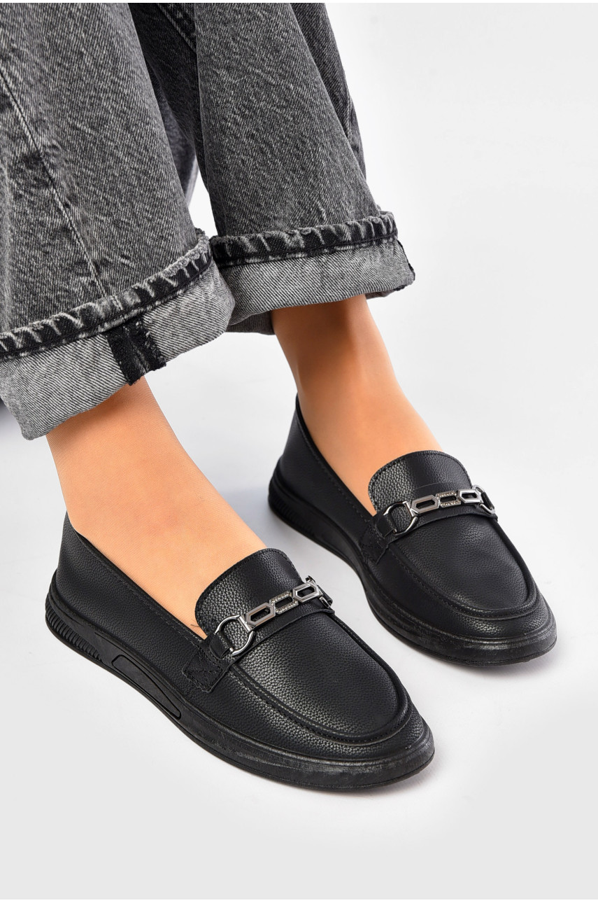Туфлі-лофери жіночі чорного кольору 0123-2 189818