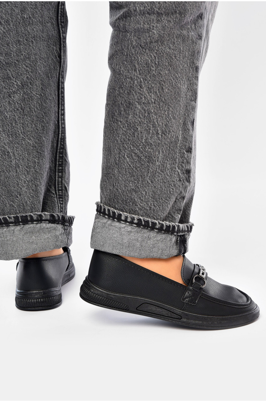 Туфлі-лофери жіночі чорного кольору 0123-2 189818