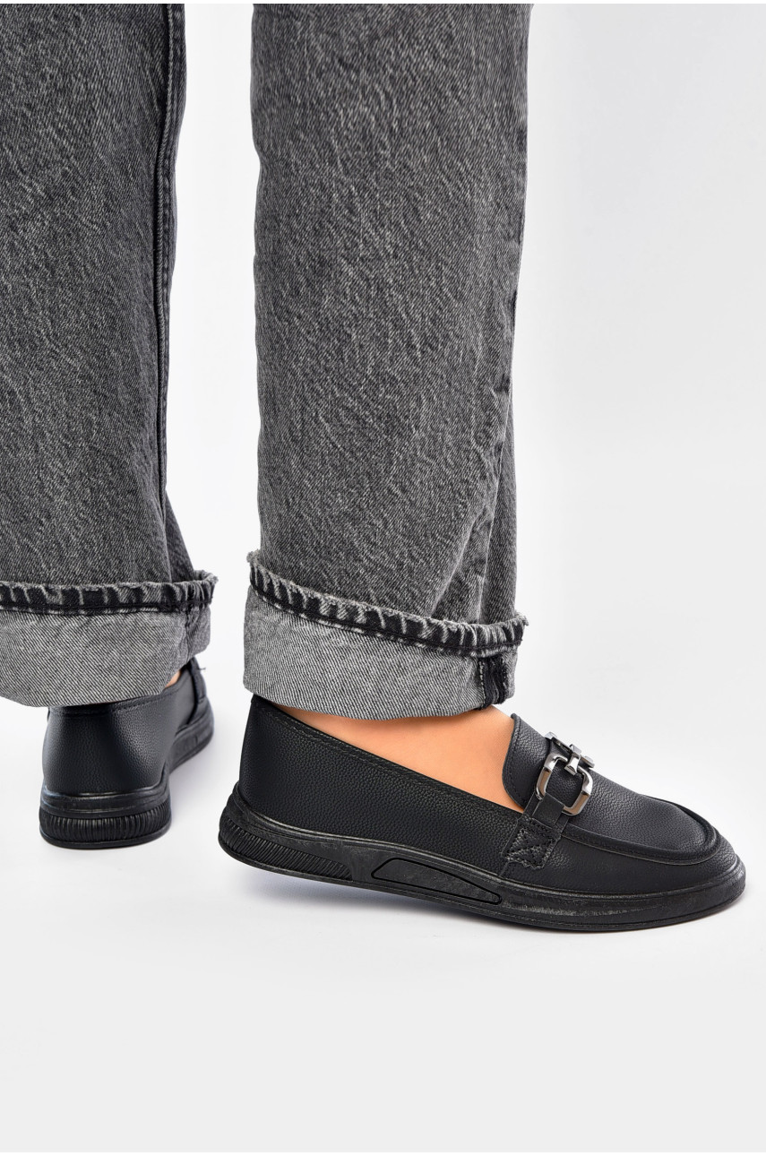 Туфлі-лофери жіночі чорного кольору 0124-2 189819