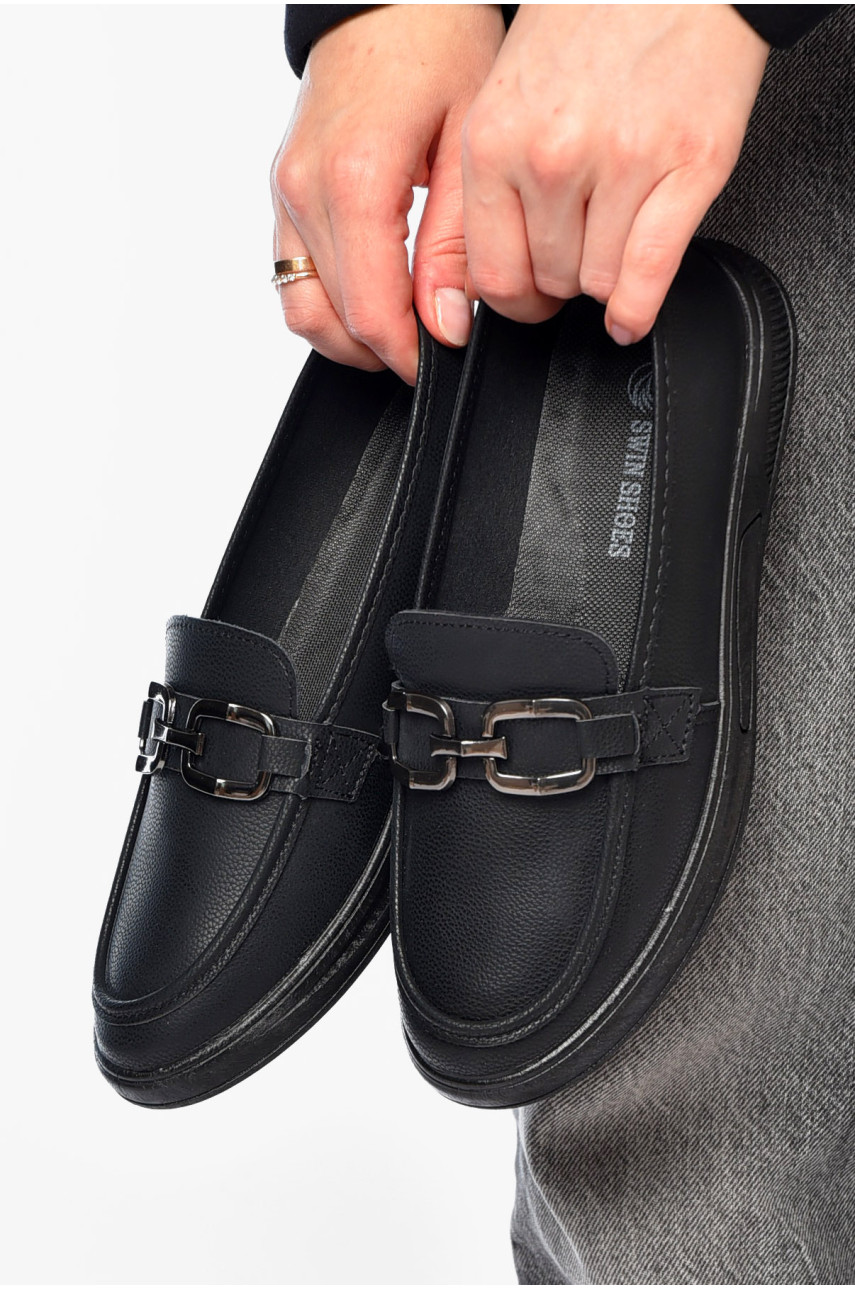 Туфлі-лофери жіночі чорного кольору 0124-2 189819