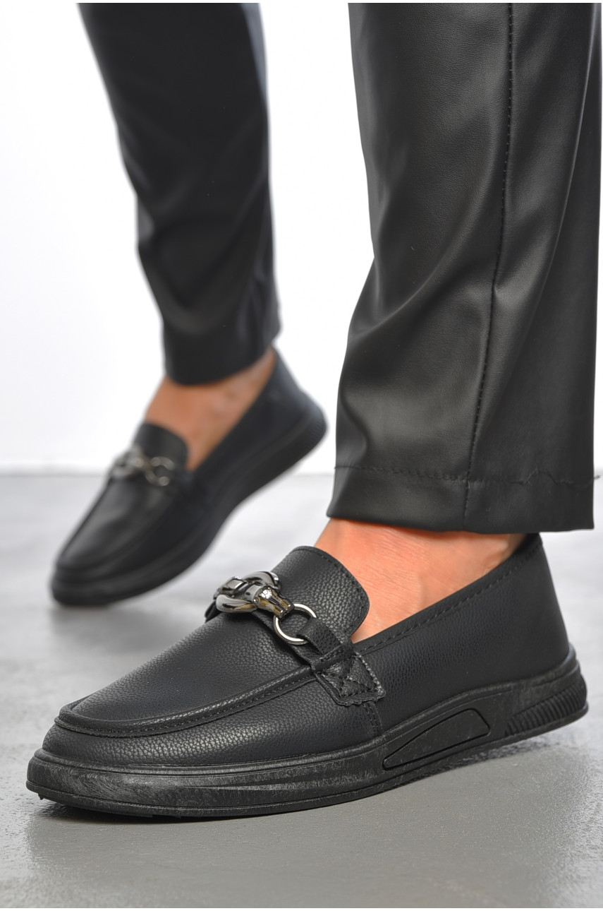 Туфлі-лофери жіночі чорного кольору 0115-2 189820